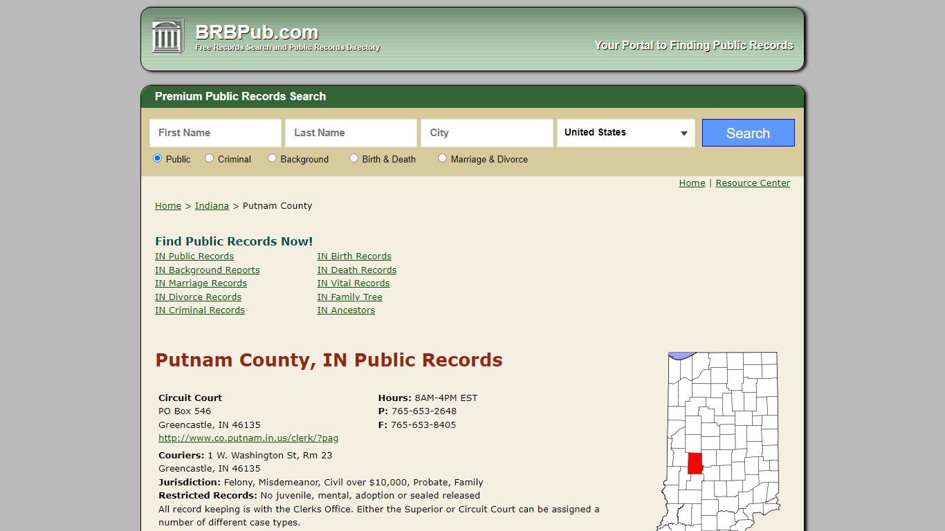 Putnam County Public Records | Search Indiana Government Databases