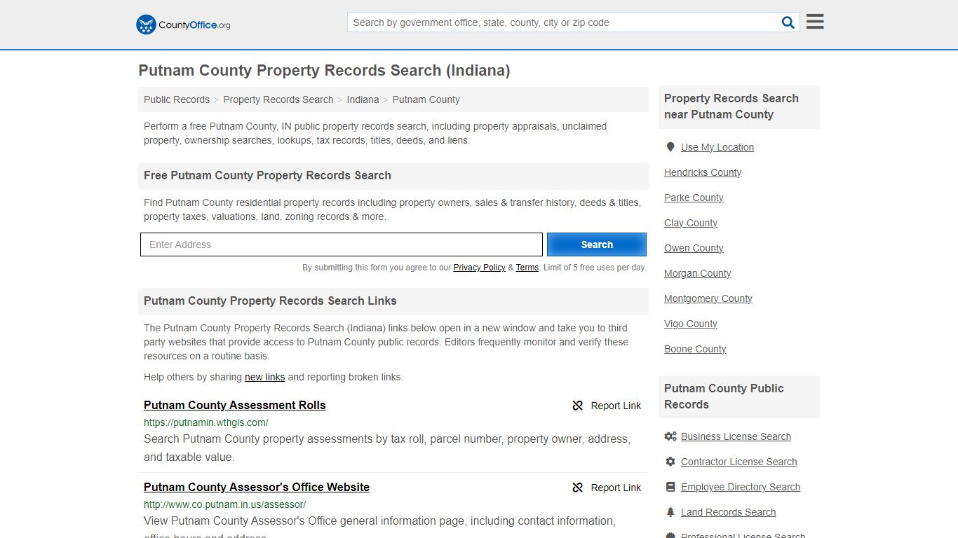 Putnam County Property Records Search (Indiana) - County Office